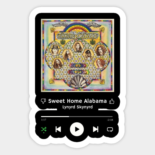 Stereo Music Player - Sweet Home Alabama Sticker by Stereo Music